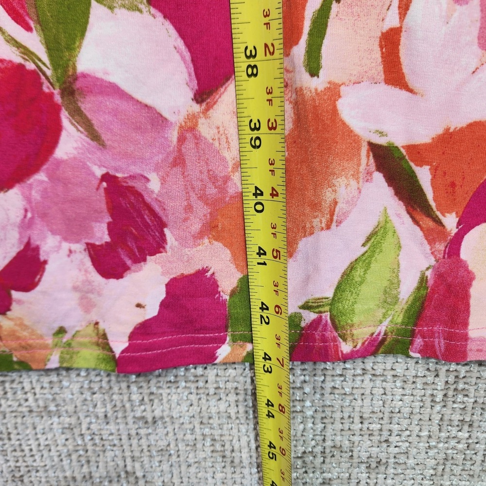 Terra & Sky Floral Knit T-Shirt Dress Womens Plus‎ 1X Short Sleeve Pink NWT - Picture 5 of 11
